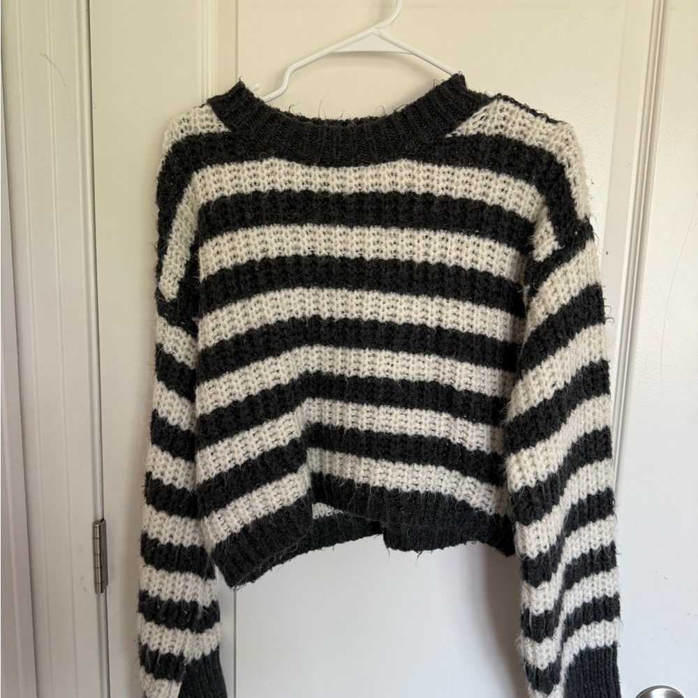 Topshop Black and White Striped Sweater